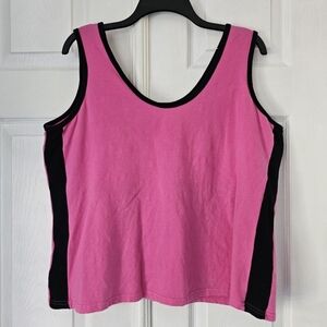 Y2k pink & black tank top